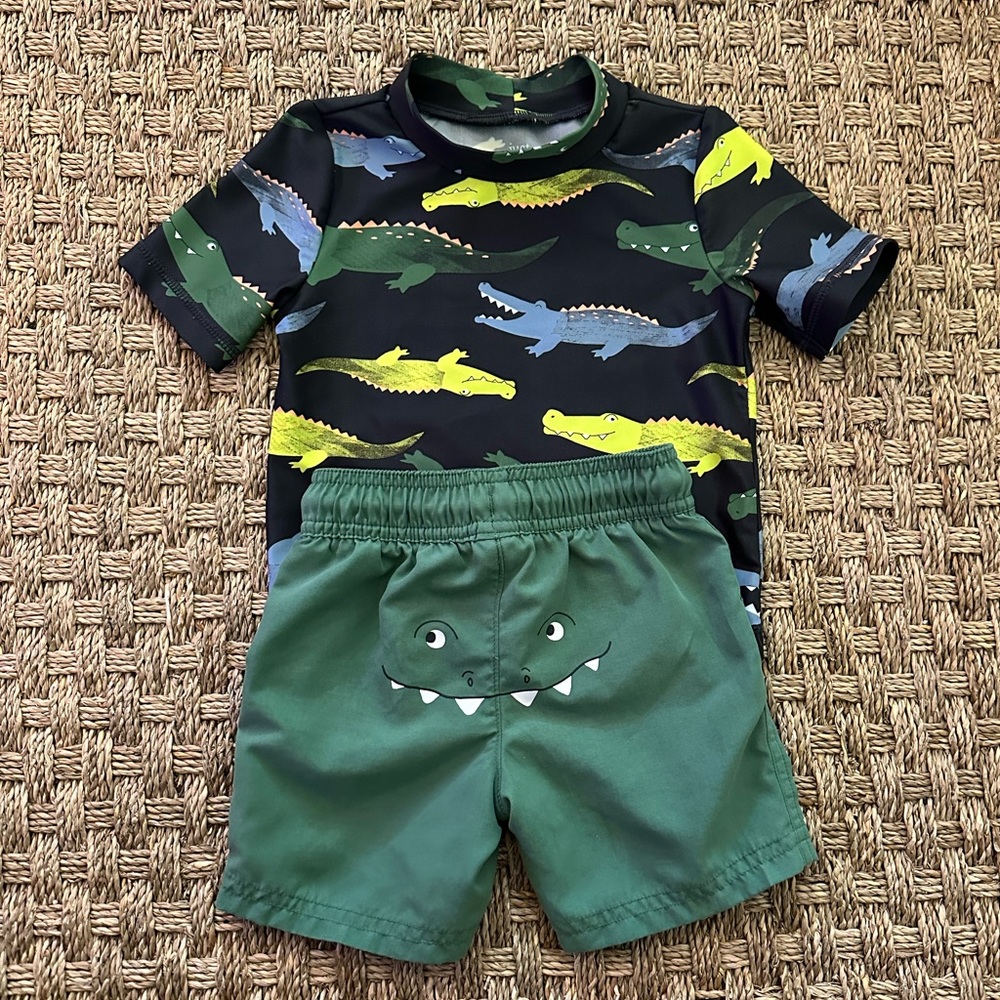 Alligator Rash-guard and Trunks Matching Set -Carter’s Toddler